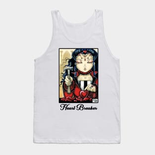 Queen of Hearts - Quote - Heart Breaker - Black Outlined Version Tank Top